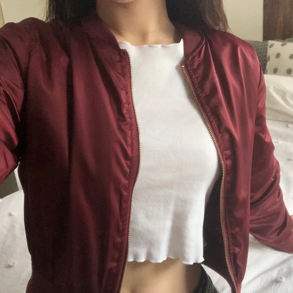 Maroon Bomber Jacket